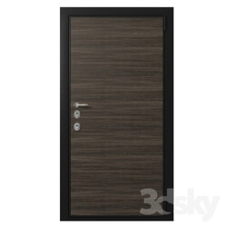 Doors - Door entrance metal with wooden decorative plate 