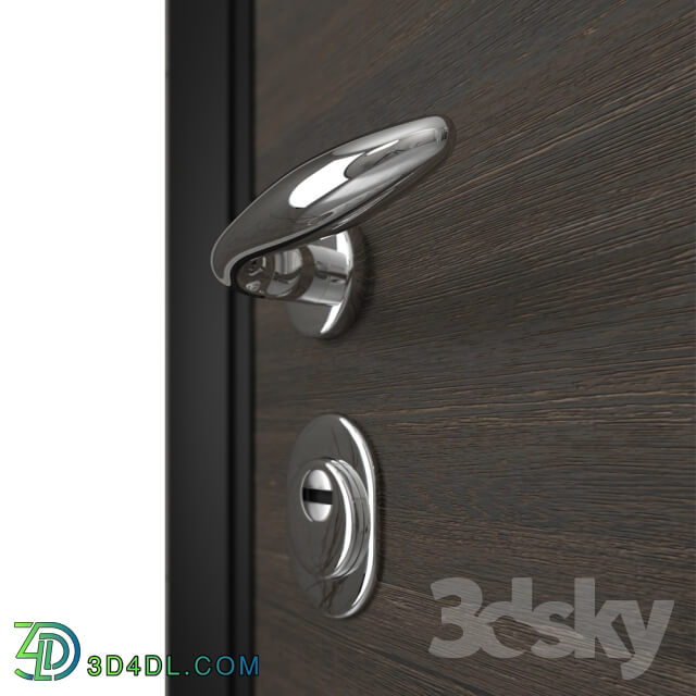 Doors - Door entrance metal with wooden decorative plate