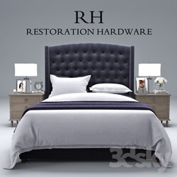 Bed - Restoration Hardware Warner Fabric Tufted bed 