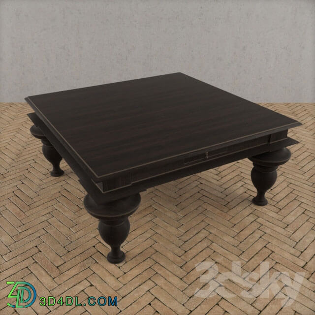 Table - Colonial Coffee Table Hand Rubbed Black