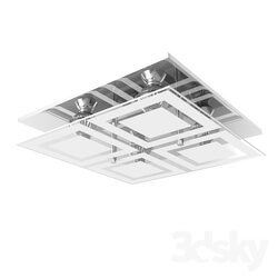 Spot light - 94226 LED downlight is present in the ceiling. ALMANA_ 4х3W _GU10__ 290x290_ steel_ chrome _ frosted glass 