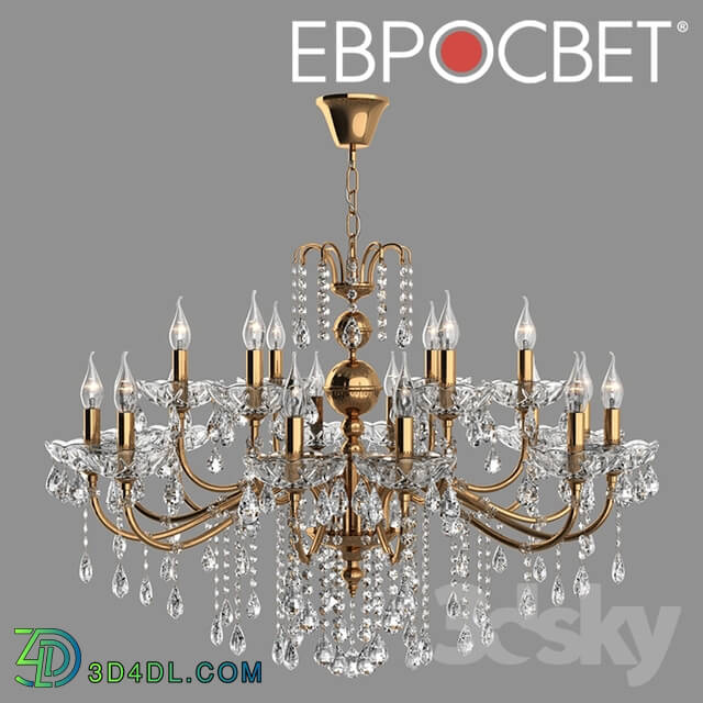 Ceiling light - OM Chandelier with crystal Eurosvet 3600_18 Strotskis