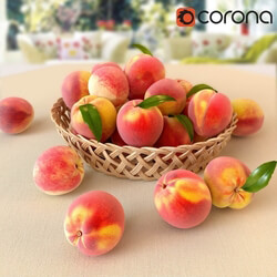 Food and drinks - Peaches in a wicker basket 