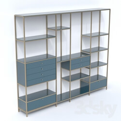 Sideboard _ Chest of drawer - Teal and Gold Shelving Unit 