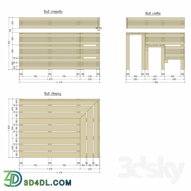 Bathroom furniture - Bench Sauna