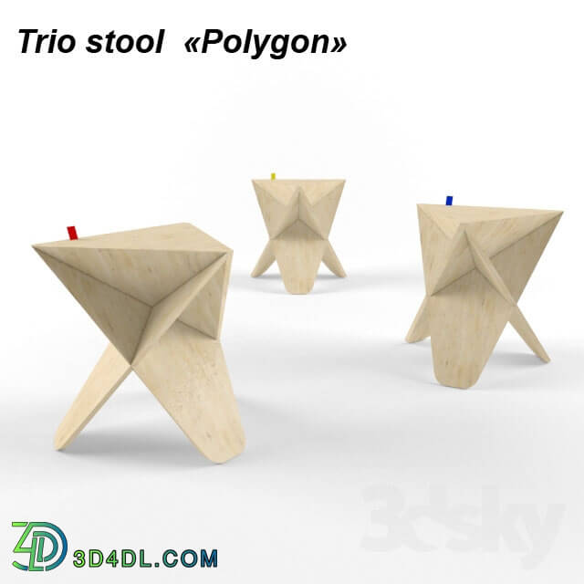 Chair - Trio stool polygon