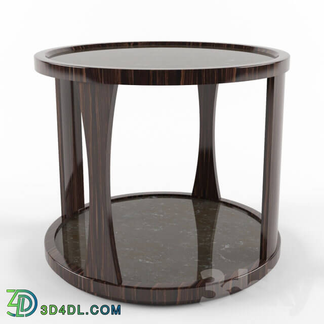 Table - Ebony Wooden Table With Stone Top
