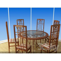 Table _ Chair - Dining set in Art Nouveau style 