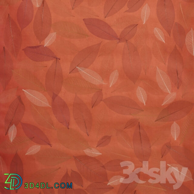 Wall covering - Natural wallpaper _Leaves_ prima Rojo _