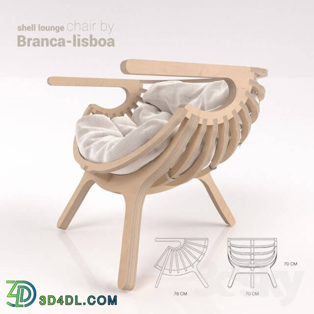 Arm chair - Shell lounge chair by Branca-Lisboa