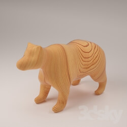 Sculpture - wooden bear figurine 
