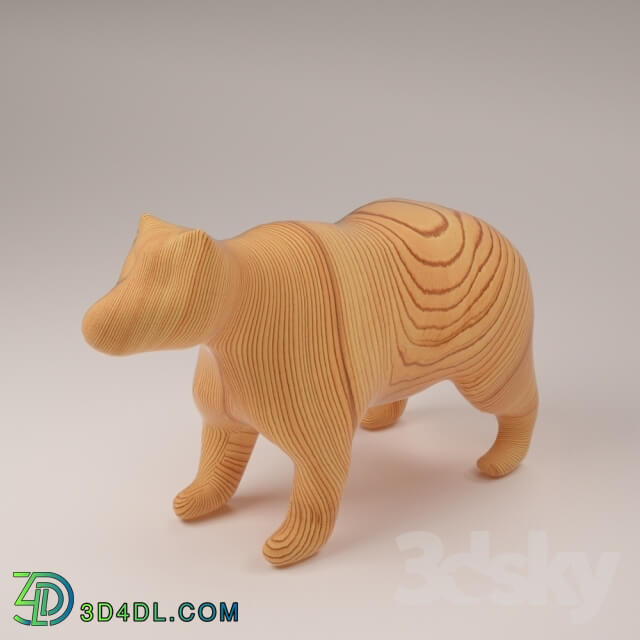 Sculpture - wooden bear figurine