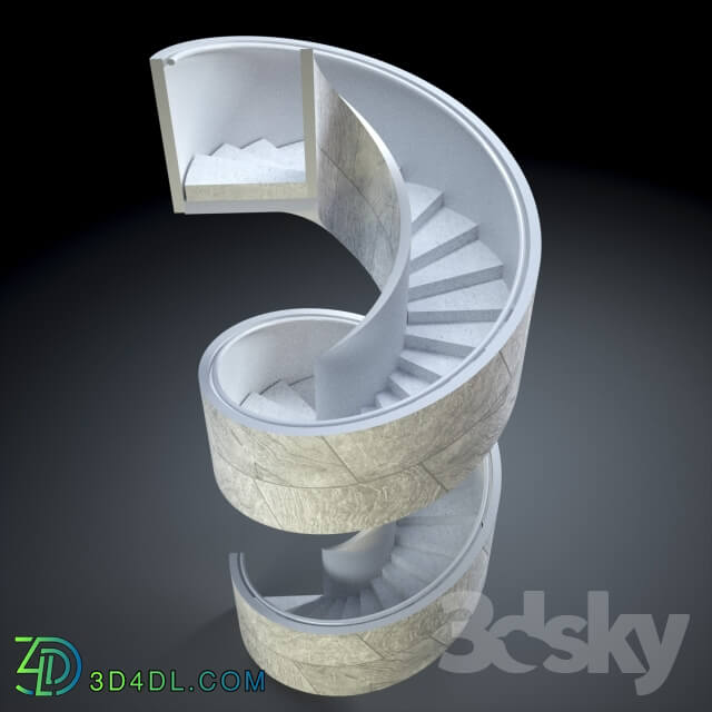 Staircase - Spiral Stair _ Unwrap UVW