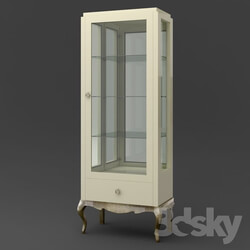 Wardrobe _ Display cabinets - OM Showcase on curved legs FratelliBarri VENEZIA in finishing mother-of-pearl cream varnish_ silver leaf_ varnished champagne_ FB.DC.VZ.49 