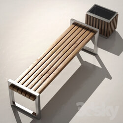 Other architectural elements - Bench with urn 
