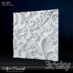 3D panel - Gypsum 3d Art-201 panel from ArtRelief 