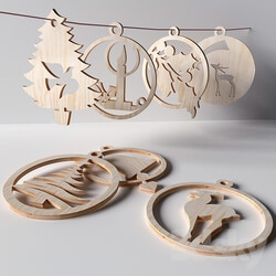 Other decorative objects - Christmas toys of plywood 