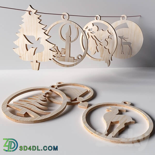 Other decorative objects - Christmas toys of plywood