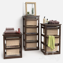 Bathroom accessories - Bathroom furniture with baskets model LAUNDRY wenge 
