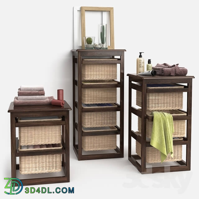 Bathroom accessories - Bathroom furniture with baskets model LAUNDRY wenge