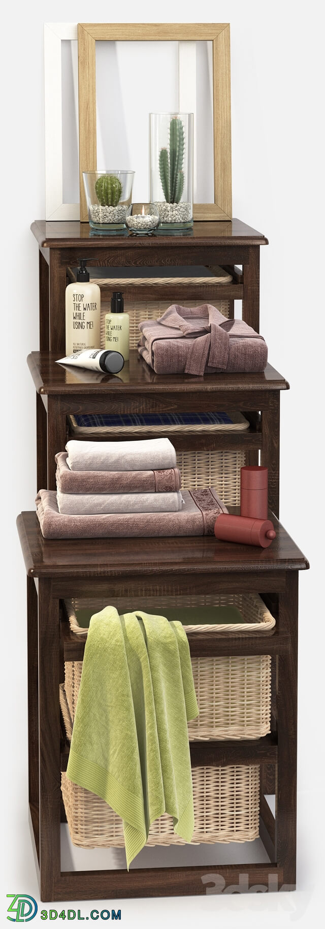 Bathroom accessories - Bathroom furniture with baskets model LAUNDRY wenge