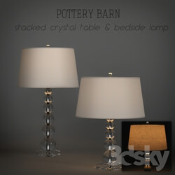 Table lamp - POTTERY BARN Stacked Crystal Table Lamp 