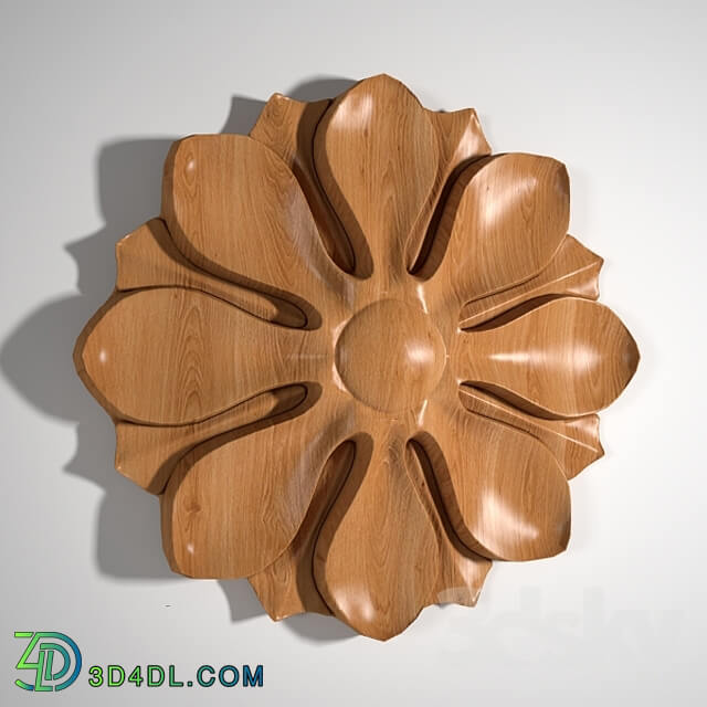 Decorative plaster - Carved rosette flower