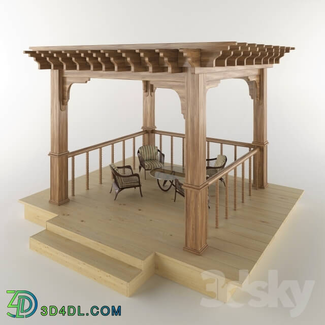 Other architectural elements - Pergola with sitting set