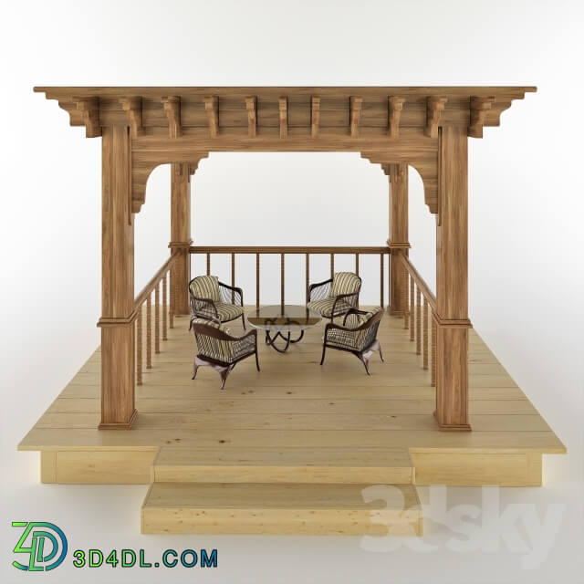 Other architectural elements - Pergola with sitting set