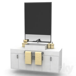 Bathroom furniture - Bedside cabinet with sink 