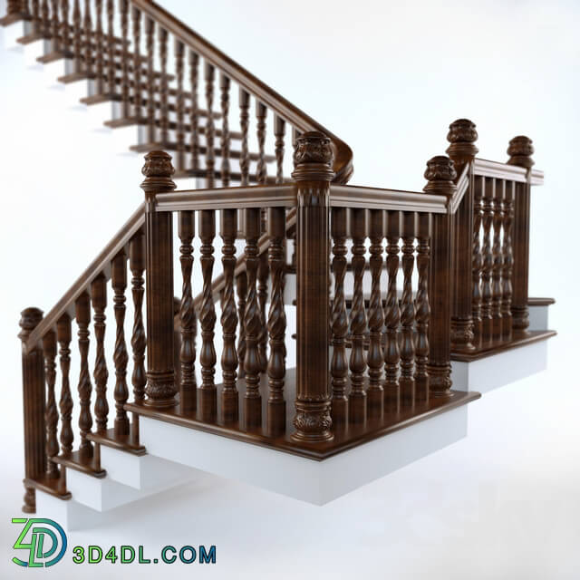 Staircase - Wooden two-step ladder with a platform