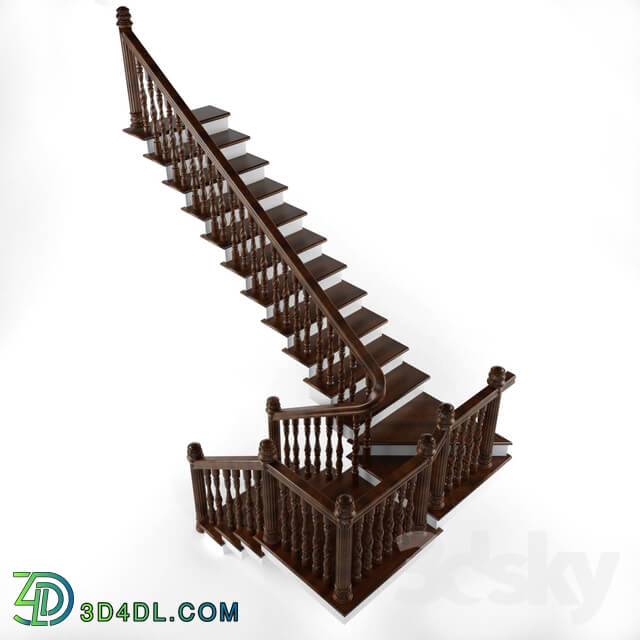 Staircase - Wooden two-step ladder with a platform