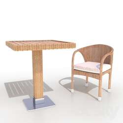 Table _ Chair - rattan table 