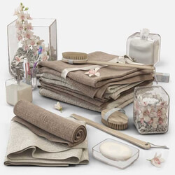 Bathroom accessories - Towels with orchids m14 