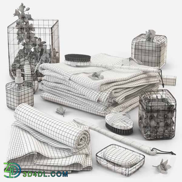 Bathroom accessories - Towels with orchids m14