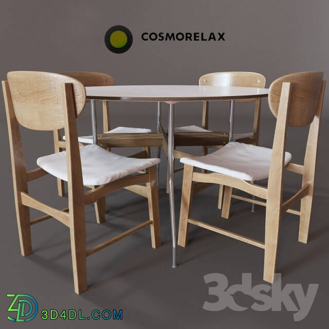 Table _ Chair - Table Willington Round and Chair Skandinaviya