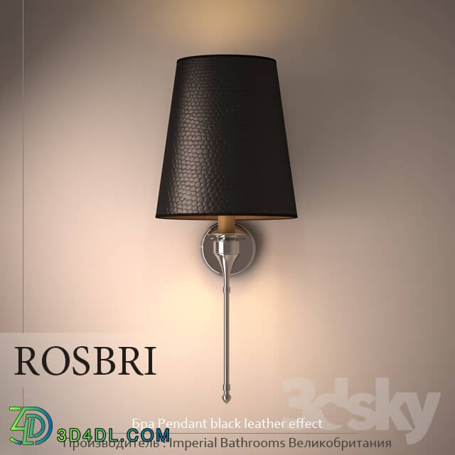 Wall light - Rosbri Bra Pendant black leather effect