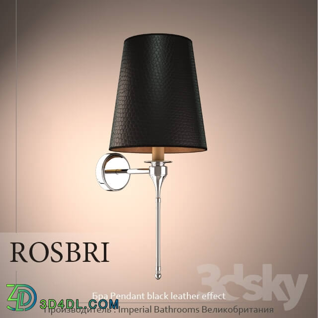 Wall light - Rosbri Bra Pendant black leather effect
