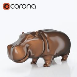 Sculpture - figurine Hippo Bongo 