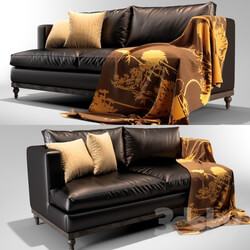 Sofa - black leather sofa 