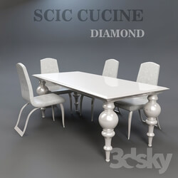 Table - Dining table SCIC CUCINE DIAMOND and chair 