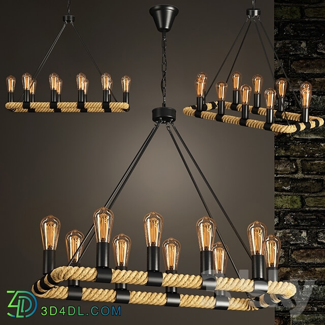 Ceiling light - LOFT ROPE CHANDELIER