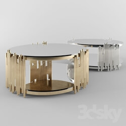 Table - Barcelona Modern Round Glass Coffee Table 