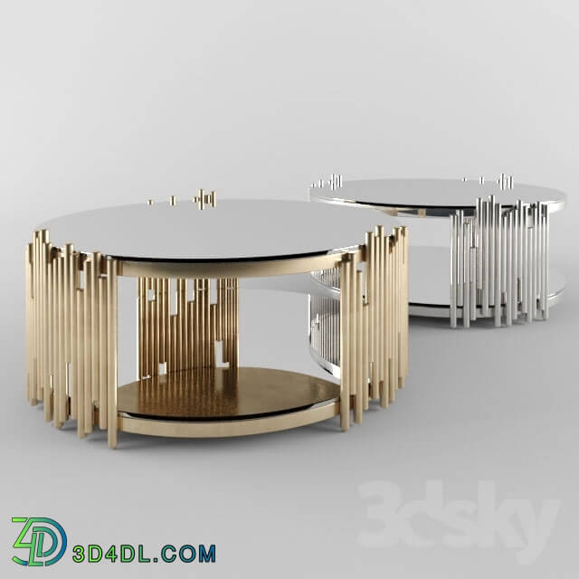 Table - Barcelona Modern Round Glass Coffee Table