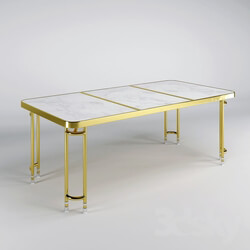 Table - Brass Parabola Dining Table 