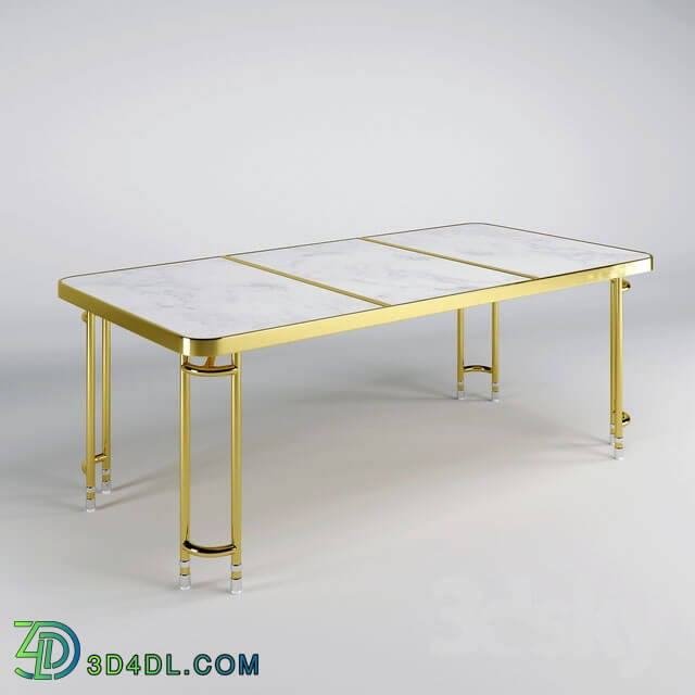 Table - Brass Parabola Dining Table