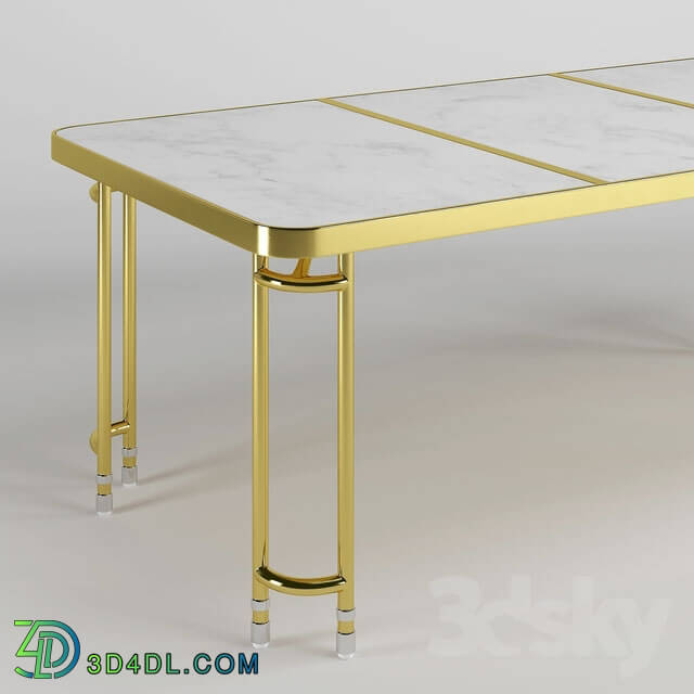 Table - Brass Parabola Dining Table