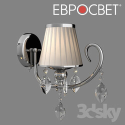 Wall light - OM Bra with lampshade and crystal Eurosvet 10021_1 Rosalva 