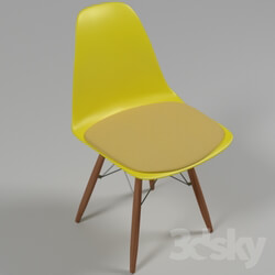 Chair - Designer chair Eames-dsw-016 _yellow_ with cushion 