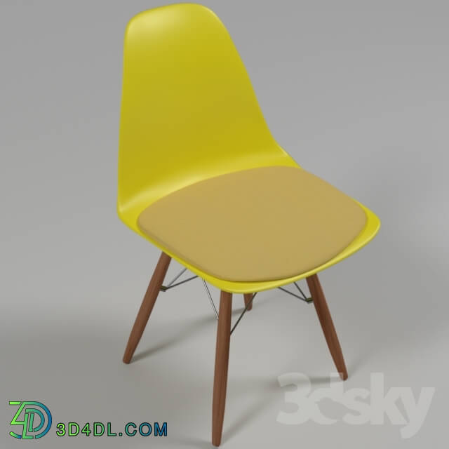 Chair - Designer chair Eames-dsw-016 _yellow_ with cushion